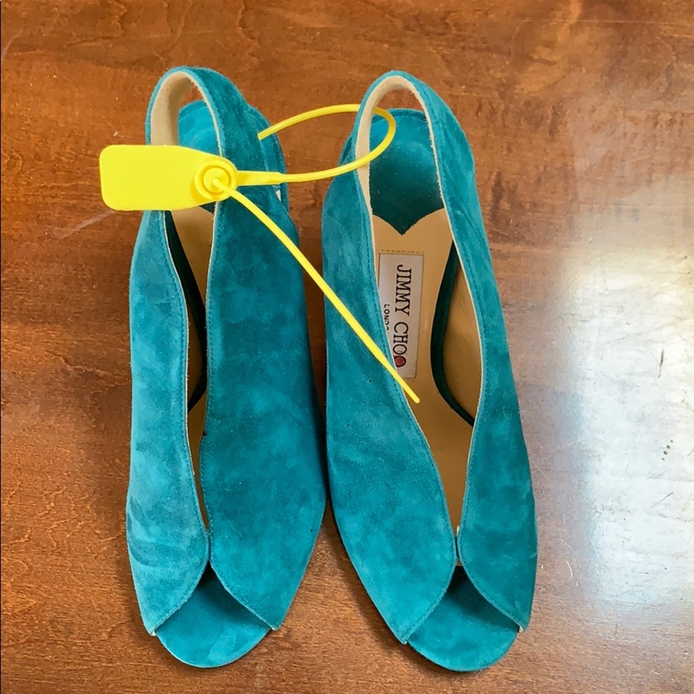 Brand new Jimmy Choo suede teal